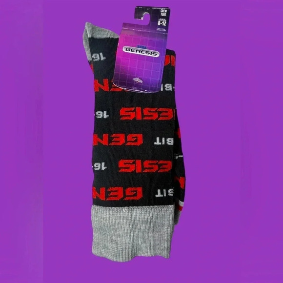 Sega Genesis - One Pair Crew Tube Socks Size 8-12  - BNWT 🧦🎮 - Picture 1 of 1